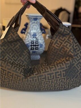 🤎 DESIGNER INSPIRED CANVAS LARGE HOBO SHOULDER BAG!